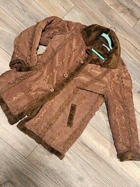 Vintage Faux suede jacket with embroidery